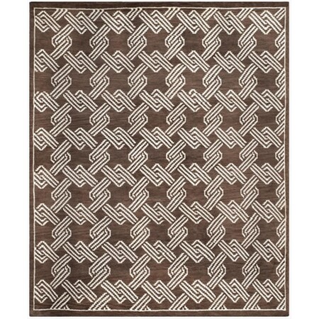 Safavieh 8 x 10 ft. Large Rectangle Traditional Mosaic Brown and Creme Hand Knotted Rug MOS156A-8